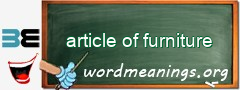 WordMeaning blackboard for article of furniture